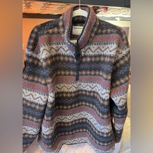 NWT Old Navy Boyfriend Sherpa Quarter Zip